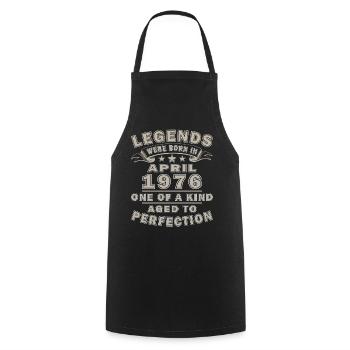 Birthday present April 1976 - Cooking Apron - black - Front - AI Model Male 185 dark (185cm)