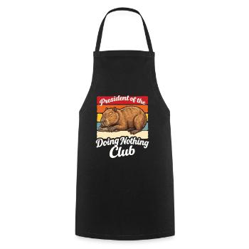 Capybara President Lazy Shirt Funny Gift - Cooking Apron - black - Front - AI Model Male 185 dark (185cm)
