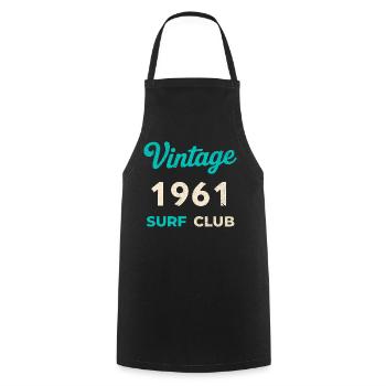 Cadeau vintage de l’année de naissance rétro du Surf Club de 1961 - Tablier de cuisine - noir - Devant - AI Model Male 185 dark (185cm)