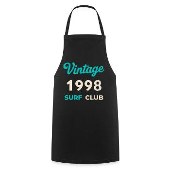 Cadeau vintage de l’année de naissance rétro du Surf Club 1998 - Tablier de cuisine - noir - Devant - AI Model Male 185 dark (185cm)