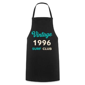 Cadeau rétro vintage de l’année de naissance du Surf Club 1996 - Tablier de cuisine - noir - Devant - AI Model Male 185 dark (185cm)