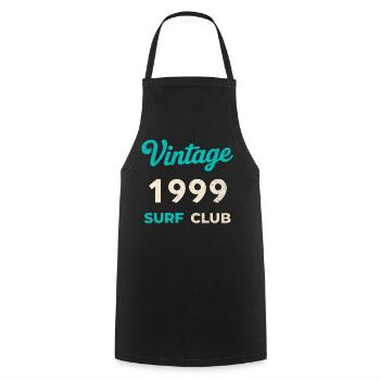Cadeau vintage de l’année de naissance rétro du Surf Club 1999 - Tablier de cuisine - noir - Devant - AI Model Male 185 dark (185cm)