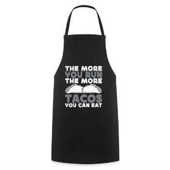 Marathonien Plus Tu Cours Plus Que Tacos Mange T - Tablier de cuisine - noir - Devant - AI Model Male 185 dark (185cm)