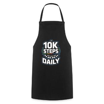 10k Steps Daily - Cooking Apron - black - Front - AI Model Male 185 dark (185cm)