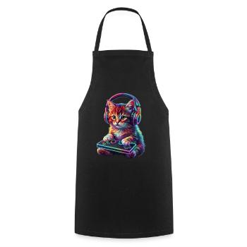 Joueur, Gaming, Joueur vidéo, Joueur, Chat - Tablier de cuisine - noir - Devant - AI Model Male 185 dark (185cm)