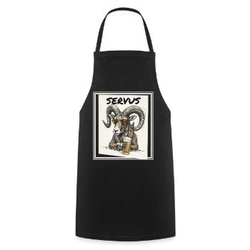 Mouflon de bière - Tablier de cuisine - noir - Devant - AI Model Male 185 dark (185cm)