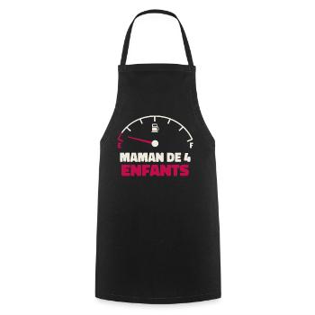 Maman de 4 Enfants Jauge Essence Humour Fatigue - Tablier de cuisine - noir - Devant - AI Model Male 185 dark (185cm)
