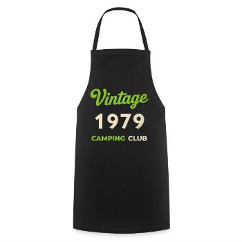 Vintage 1979 – Camping Club Retro Birth Year - Cooking Apron - black - Front - AI Model Male 185 dark (185cm)