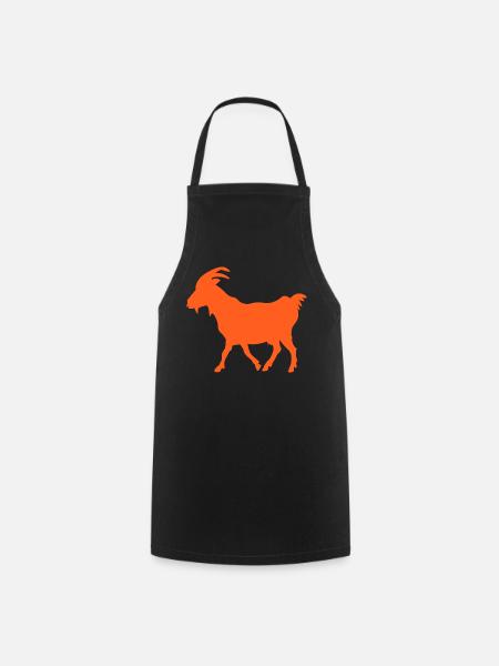 Ziege orange GOAT - Kochschürze - Schwarz