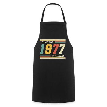 Classic 1977 original 1977 - Cooking Apron - black - Front - AI Model Male 185 dark (185cm)