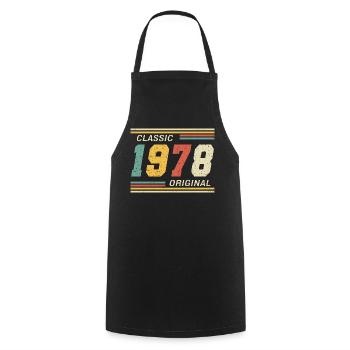 Classic 1978 original 1978 - Cooking Apron - black - Front - AI Model Male 185 dark (185cm)