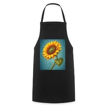 Yellow Sunflowers Flowers Sunflower Graphics - Cooking Apron - black - Front - AI Model Male 185 dark (185cm)