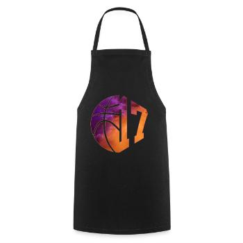 NUMBER 17 BASKETBALL 17TH BIRTHDAY - Cooking Apron - black - Front - AI Model Male 185 dark (185cm)