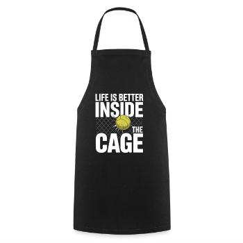 Padel Spieler Life Is Better Inside The Cage Padel - Kochschürze - Schwarz - Vorne - AI Model Male 185 dark (185cm)