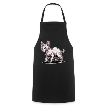Sphynx Katze Haarloses Spazieren-Porträtdesign - Kochschürze - Schwarz - Vorne - AI Model Male 185 dark (185cm)