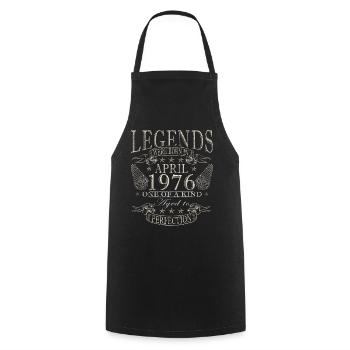 April 1976 Retro April 1976 Birthday Gift - Cooking Apron - black - Front - AI Model Male 185 dark (185cm)