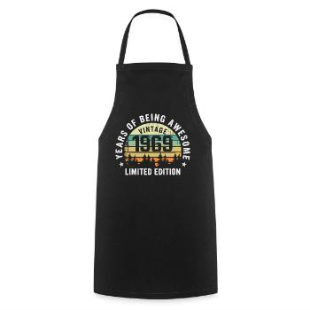Legendary since 1969, Vintage Edition 1969 Retro - Cooking Apron - black - Front - AI Model Male 185 dark (185cm)