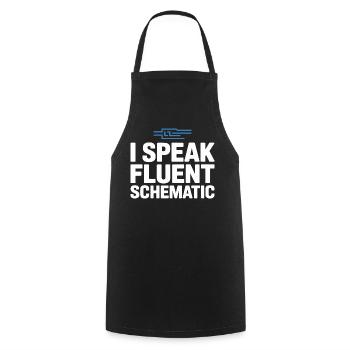 Je parle couramment la technologie des schémas circuités - Tablier de cuisine - noir - Devant - AI Model Male 185 dark (185cm)