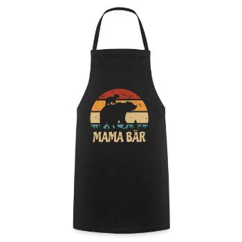 Mama Bär - Muttertag - Vintage Geschenk - Kochschürze - Schwarz - Vorne - AI Model Male 185 dark (185cm)