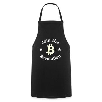 Bitcoin Revolt Circle - Cooking Apron - black - Front - AI Model Male 185 dark (185cm)