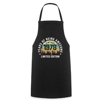 Legendary since 1978, Vintage Edition 1978 Retro - Cooking Apron - black - Front - AI Model Male 185 dark (185cm)