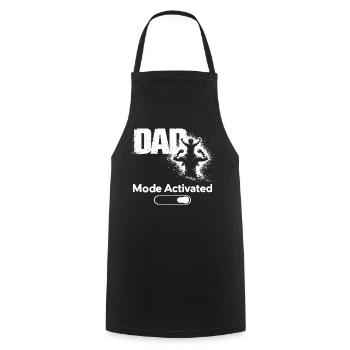 Cadeau du Père Drôle en mode Papa Activé - Tablier de cuisine - noir - Devant - AI Model Male 185 dark (185cm)