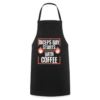 Biceps Bicep Training Bodybuilder Gym - Cooking Apron - black - Front - AI Model Male 185 dark (185cm)
