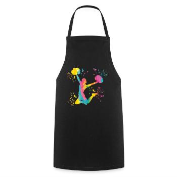 Cheerleader Cheer Mom Cheerleading - Cooking Apron - black - Front - AI Model Male 185 dark (185cm)