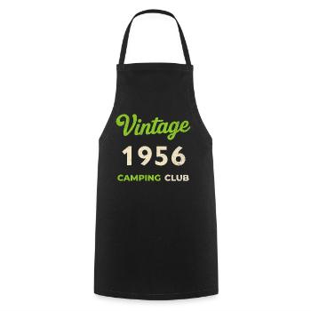 Vintage 1956 – Camping Club Retro Geburtsjahr - Kochschürze - Schwarz - Vorne - AI Model Male 185 dark (185cm)