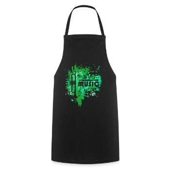 Musique de Projections de Trompette Verte - Tablier de cuisine - noir - Devant - AI Model Male 185 dark (185cm)