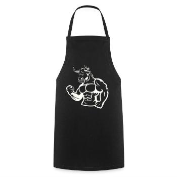 Power bull muscle hero - Cooking Apron - black - Front - AI Model Male 185 dark (185cm)