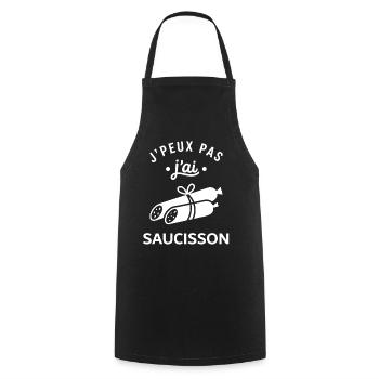 J'peux pas j'ai saucisson - Tablier de cuisine - noir - Devant - AI Model Male 185 dark (185cm)