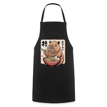 Ramen Capybara Feast - Cooking Apron - black - Front - AI Model Male 185 dark (185cm)