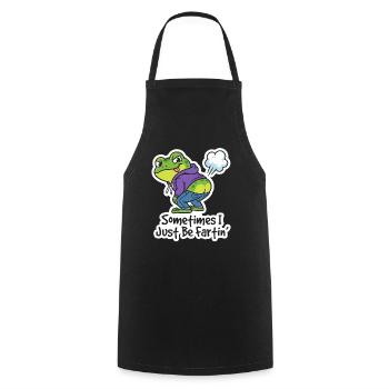 Giggle Frog Hoodie Saying - Cooking Apron - black - Front - AI Model Male 185 dark (185cm)
