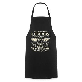 Cadeau d’anniversaire Legends 2008 Vintage 2008 - Tablier de cuisine - noir - Devant - AI Model Male 185 dark (185cm)