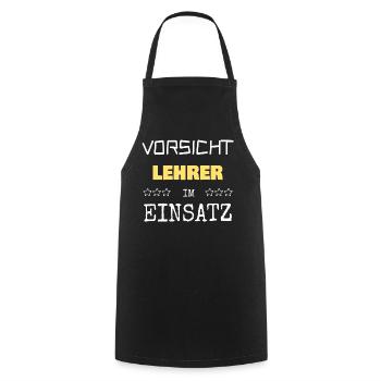 Lehrer - Kochschürze - Schwarz - Vorne - AI Model Male 185 dark (185cm)