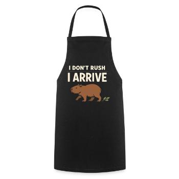 Cute Capybara Stress Reliever, No Stress, - Cooking Apron - black - Front - AI Model Male 185 dark (185cm)