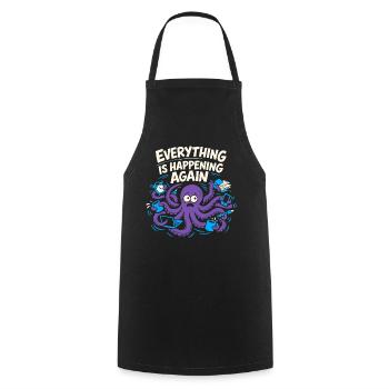 Funny Octopus Overstimulated - Cooking Apron - black - Front - AI Model Male 185 dark (185cm)