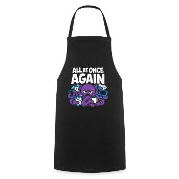 Funny Octopus Overstimulated - Cooking Apron - black - Front - AI Model Male 185 dark (185cm)