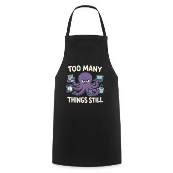 Funny Octopus Overstimulated - Cooking Apron - black - Front - AI Model Male 185 dark (185cm)