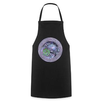 Signe du zodiaque Cancer du cadeau du cancer - Tablier de cuisine - noir - Devant - AI Model Male 185 dark (185cm)