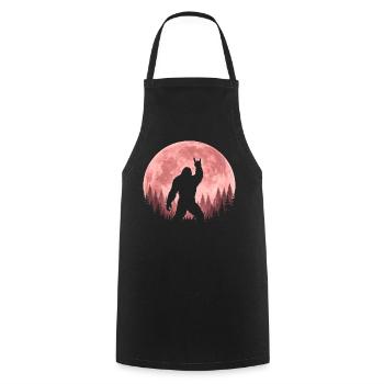 Bigfoot Rock sur le signe Sasquatch Yéti Lune - Tablier de cuisine - noir - Devant - AI Model Male 185 dark (185cm)