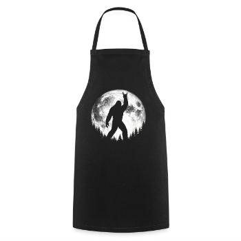 Bigfoot Rock sur le signe Sasquatch Yéti Lune - Tablier de cuisine - noir - Devant - AI Model Male 185 dark (185cm)