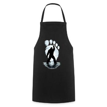 Bigfoot Rock sur Shield Sasquatch Yéti Rock & Roll - Tablier de cuisine - noir - Devant - AI Model Male 185 dark (185cm)