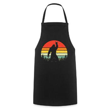 Bigfoot Rock sur Shield Sasquatch Yéti Rock & Roll - Tablier de cuisine - noir - Devant - AI Model Male 185 dark (185cm)