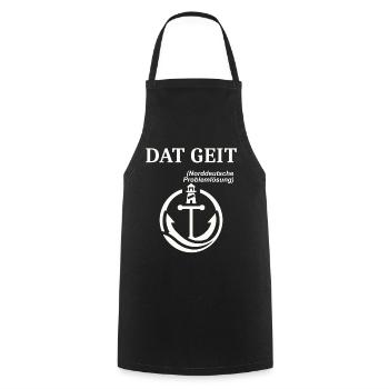DAT GEIT Norddeutscher Humor Spruch lustig - Kochschürze - Schwarz - Vorne - AI Model Male 185 dark (185cm)