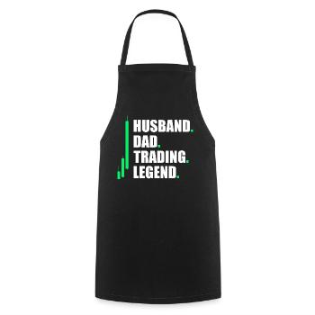 Husband Dad Trading Stock Market Stock Market Trader - Cooking Apron - black - Front - AI Model Male 185 dark (185cm)