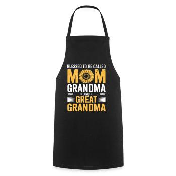 Mama Großmutter Sonnenblumen Design - Kochschürze - Schwarz - Vorne - AI Model Male 185 dark (185cm)