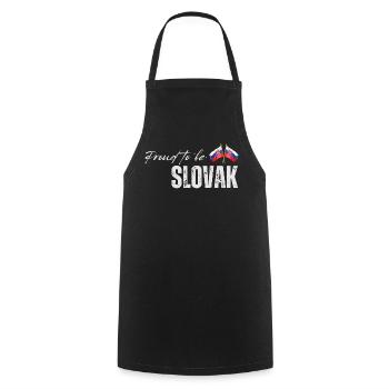 Fier Slovaque, j’aime la Slovaquie - Tablier de cuisine - noir - Devant - AI Model Male 185 dark (185cm)