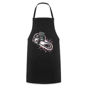 Chainsaw Tool Lumberjack Design - Cooking Apron - black - Front - AI Model Male 185 dark (185cm)